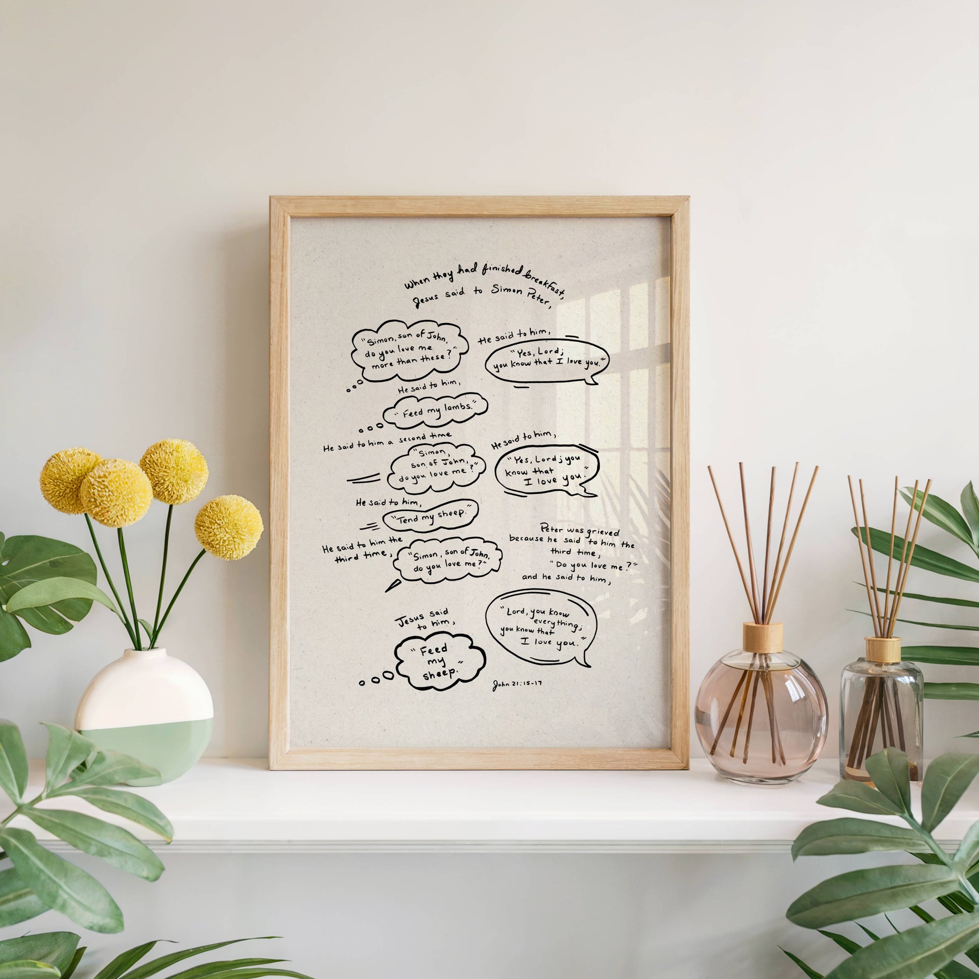 Printable Scripture Art Feed My Sheep John 21:15-17