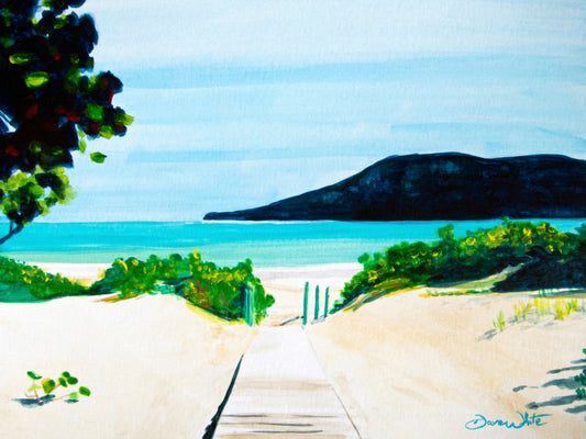 Tropical Beach Painting Caribbean Seascape Art Print