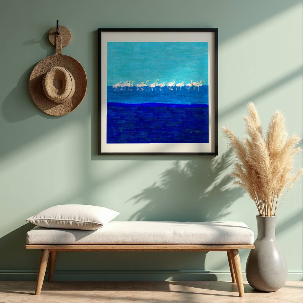 Flamingo Art Print Framed