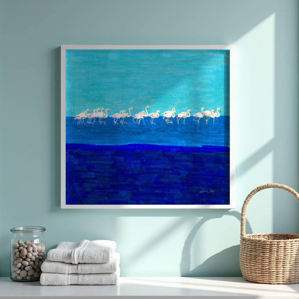 Flamingos Artwork Framed