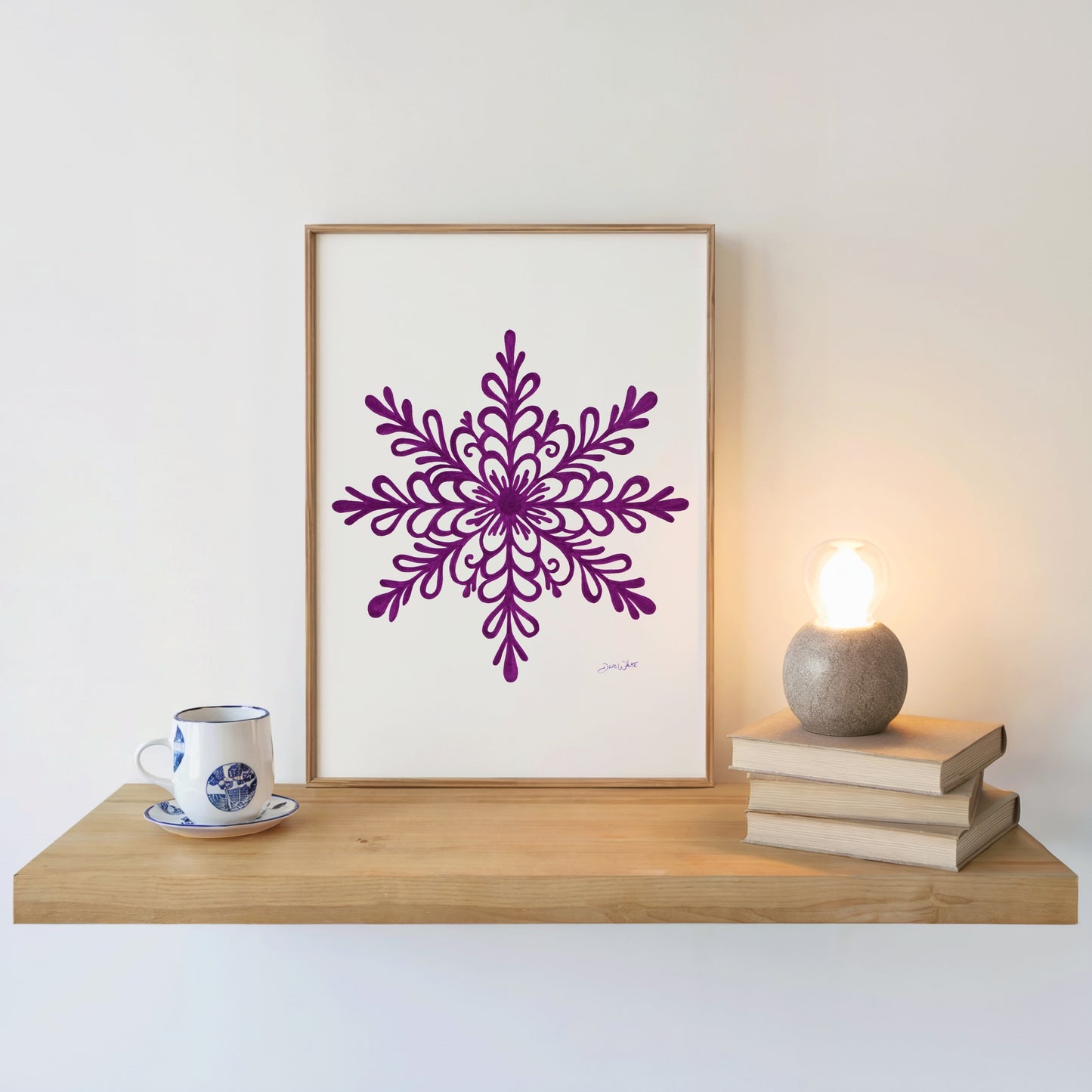 Framed Snowflake Artwork Purple