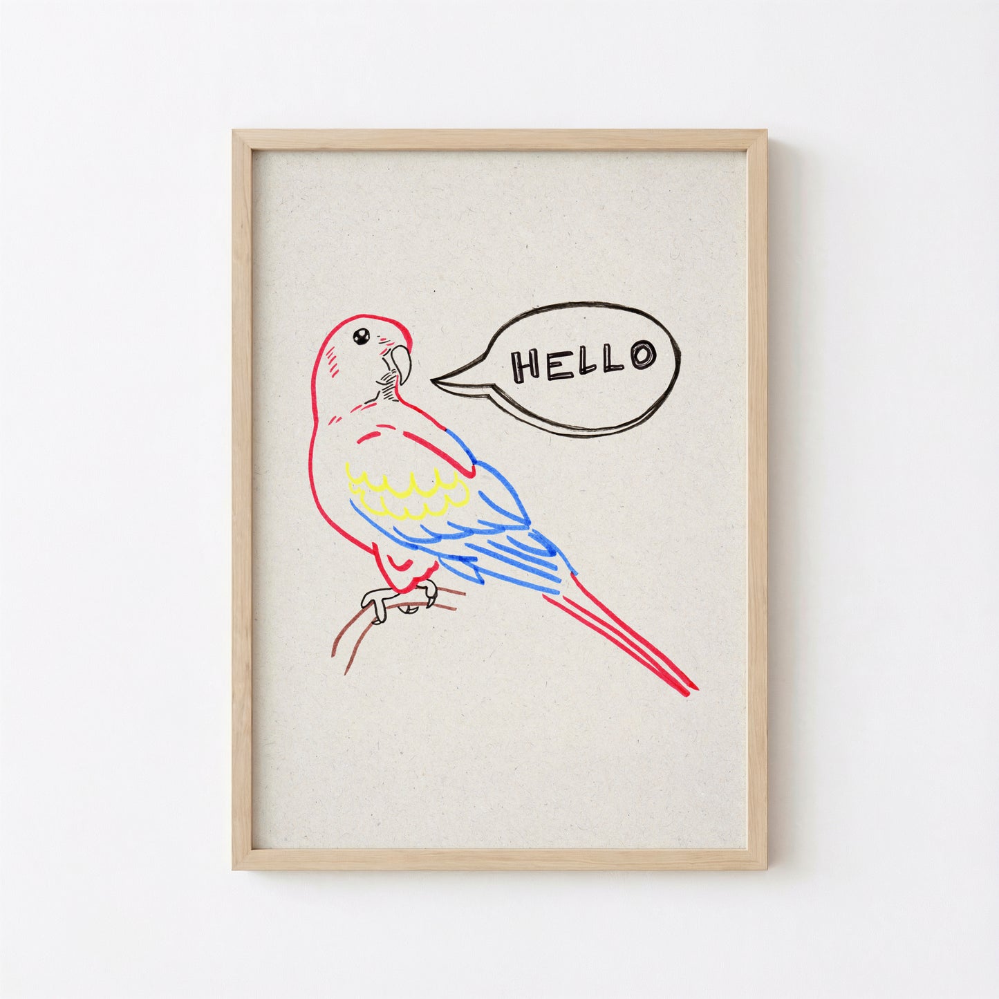 Printable Entryway Art Parrot Hello