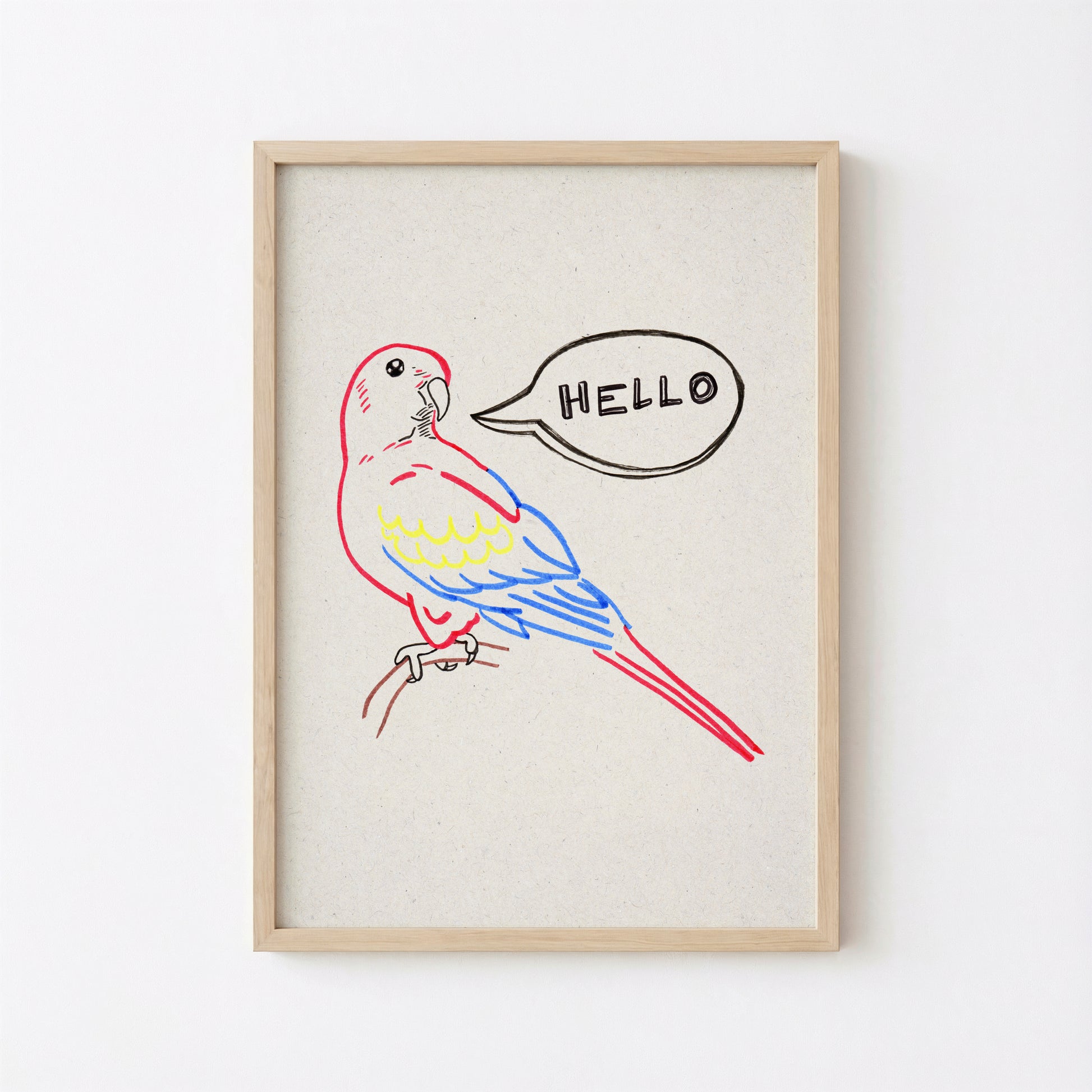 Printable Entryway Art Parrot Hello
