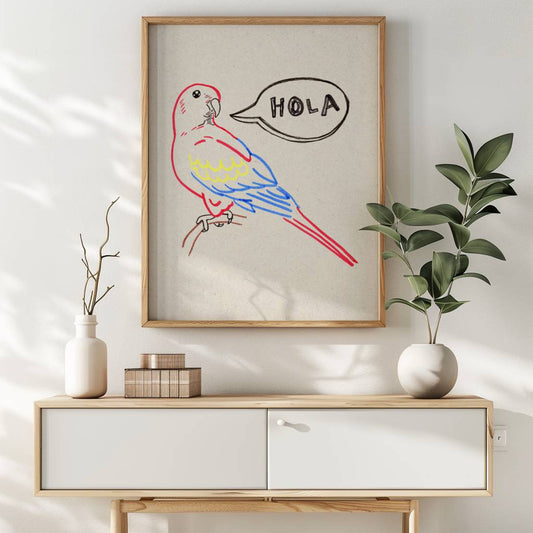 Hola Parrot Art Printable