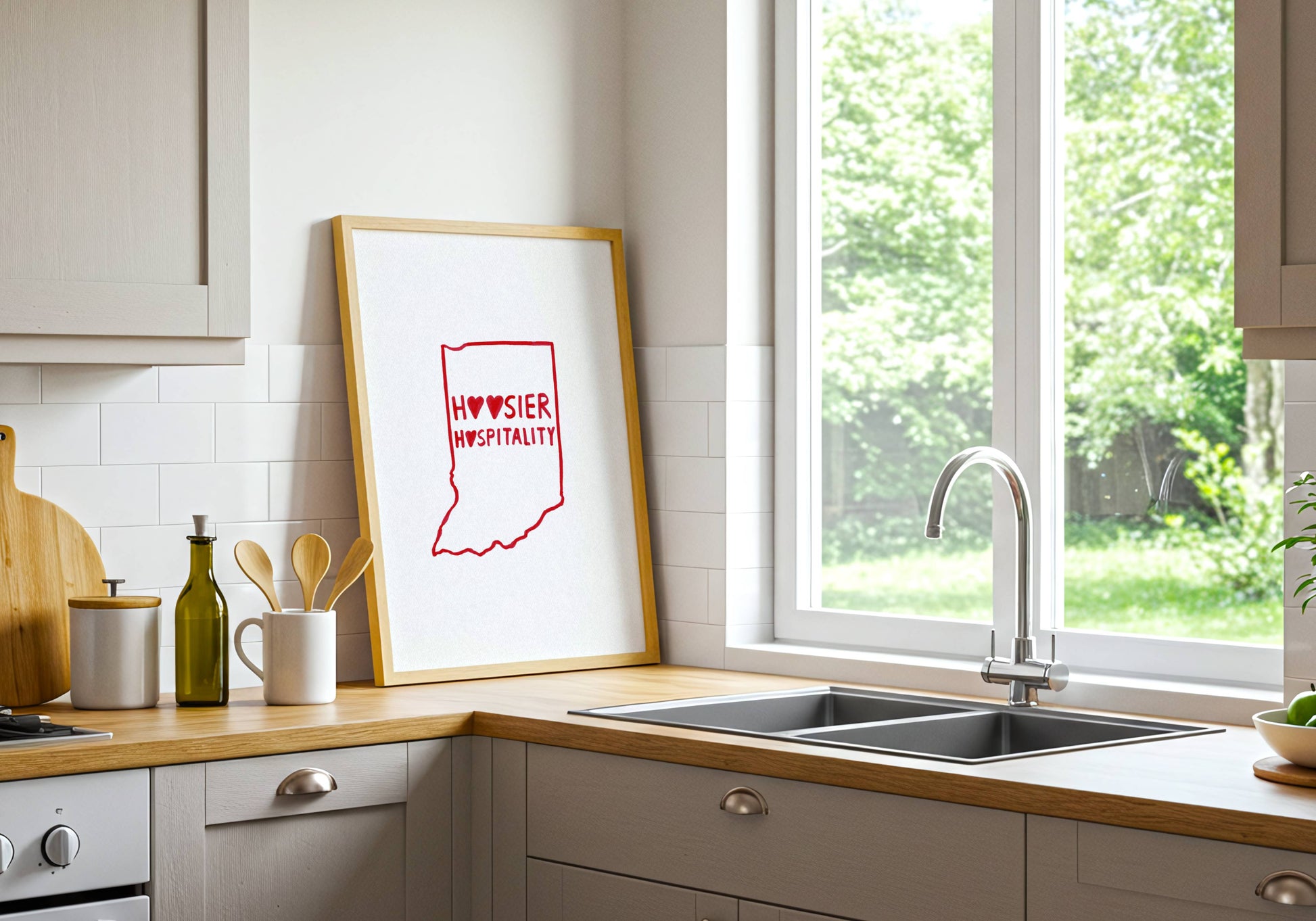 Indiana Printable Art Red Hoosier Hospitality