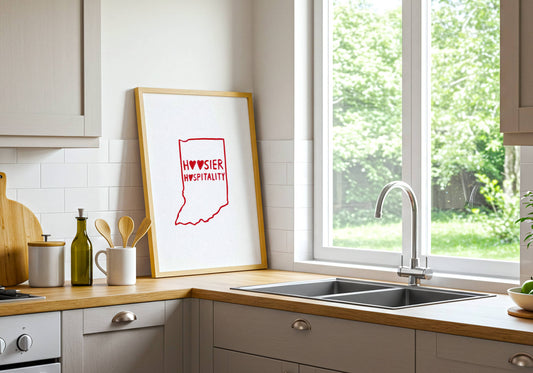Indiana Printable Art Red Hoosier Hospitality