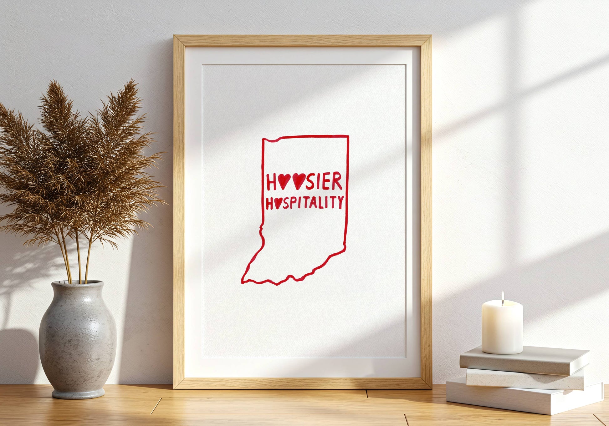 Indiana Art Print Hoosier Hospitality