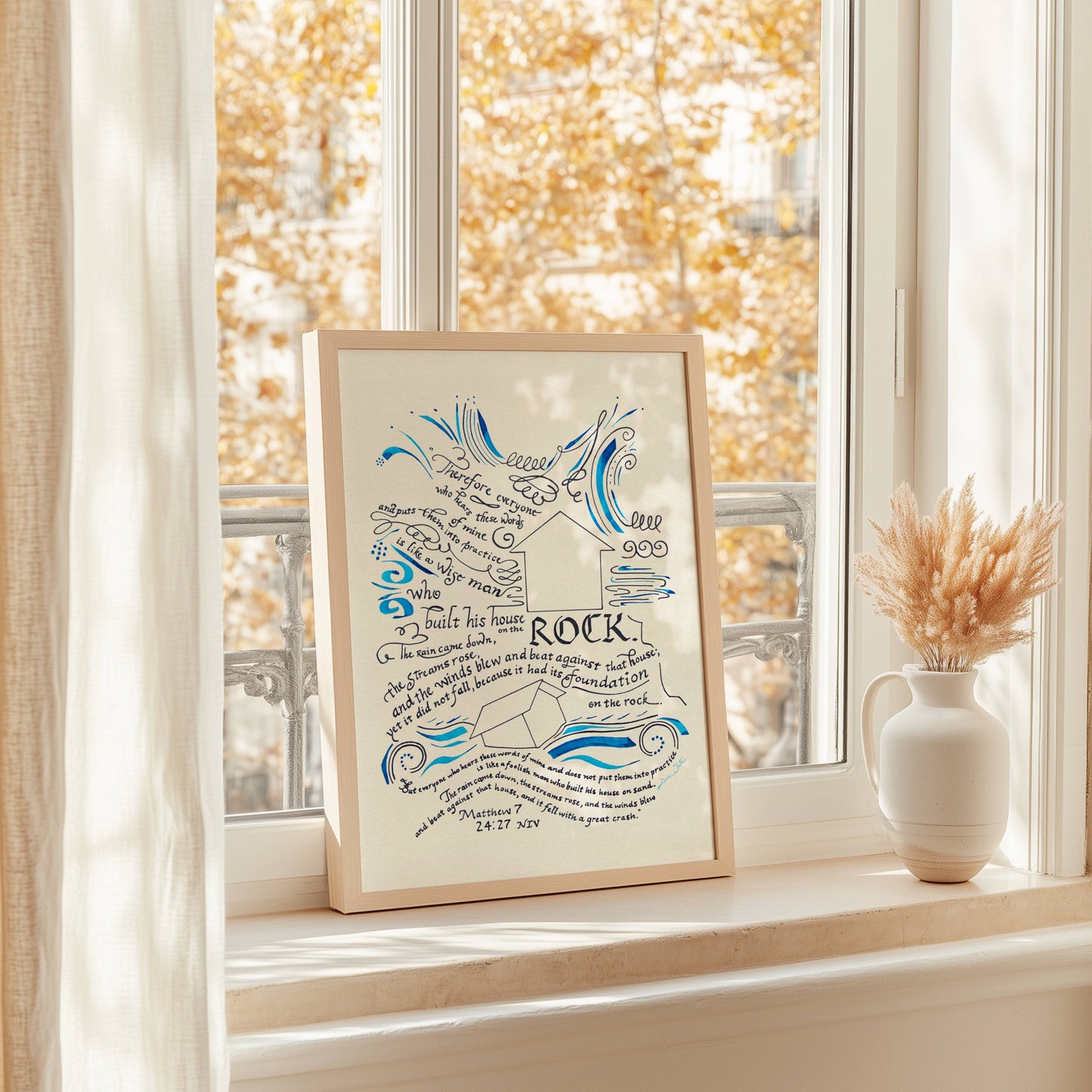 Christian Wall Art Printable Matthew 7:24-27