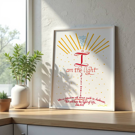 Bible Calligraphy Art John 8:12