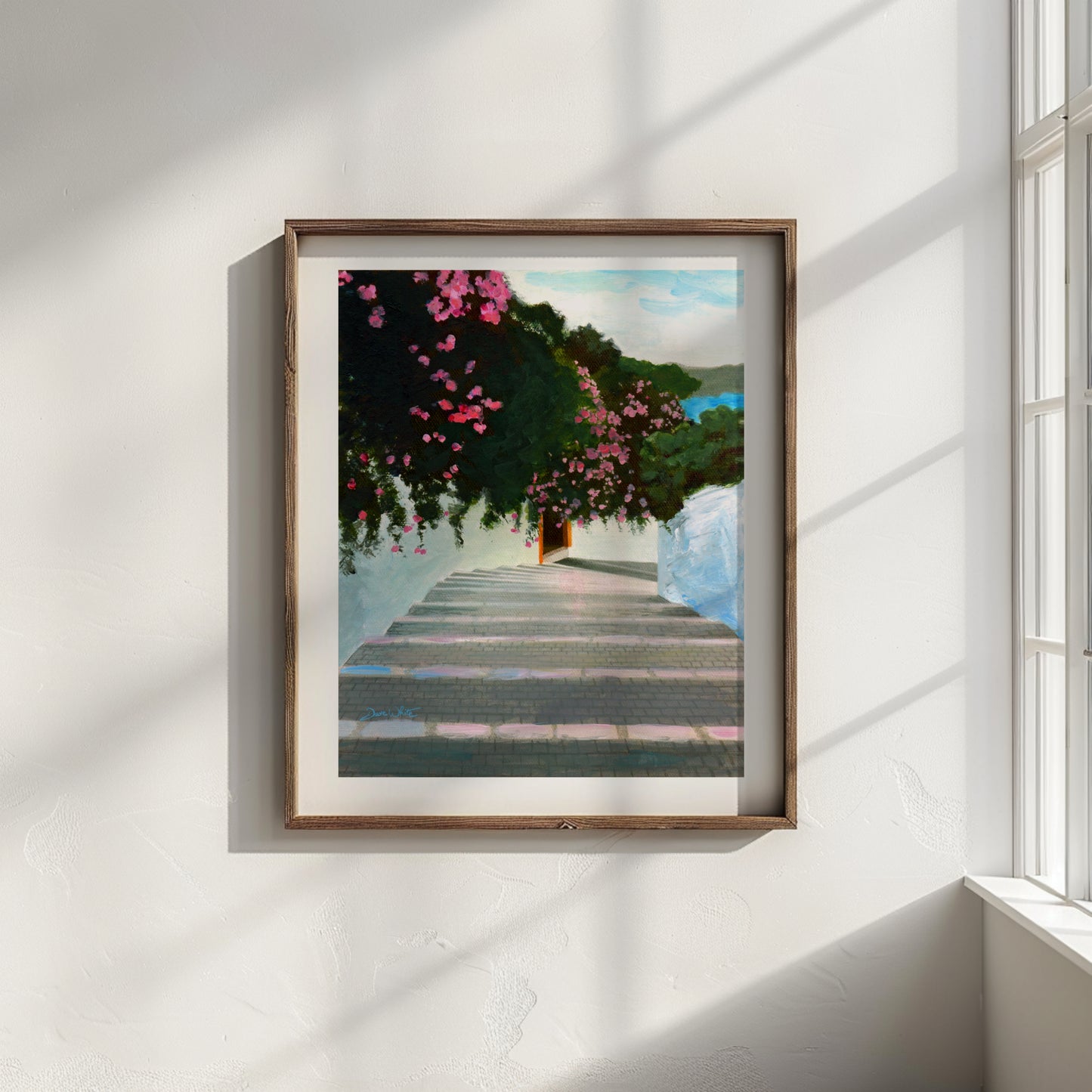 Mediterranean Art Bougainvillea Painting Print