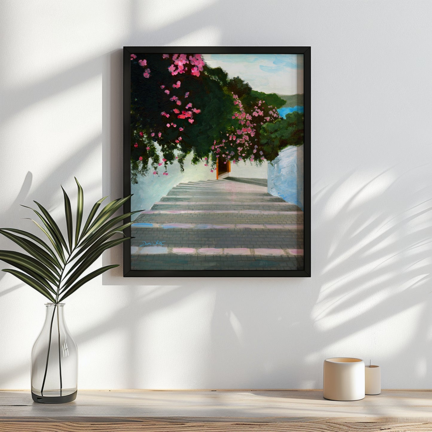 Mediterranean Art Bougainvillea Painting Print