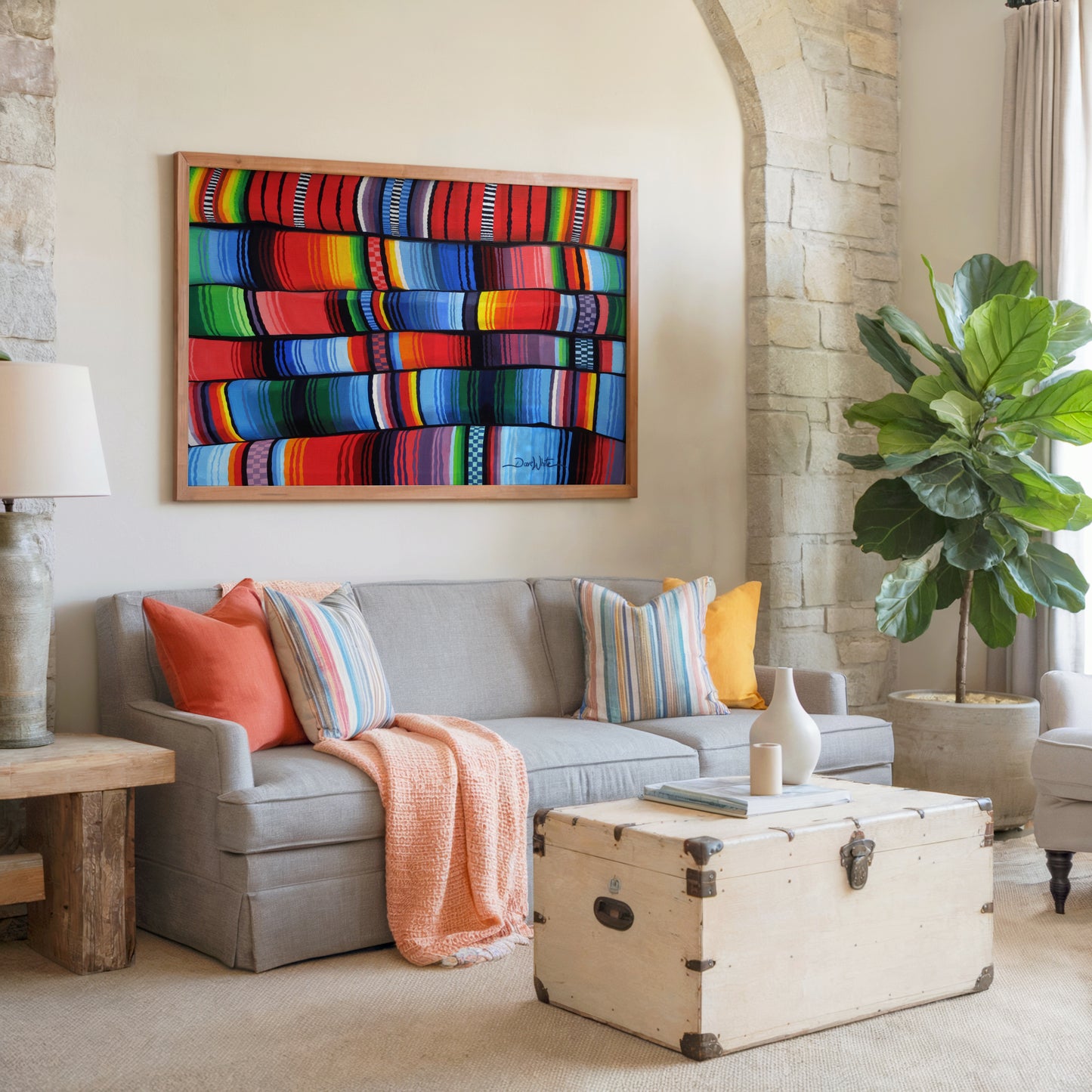 Latino Wall Art Indigenous Textile Painting