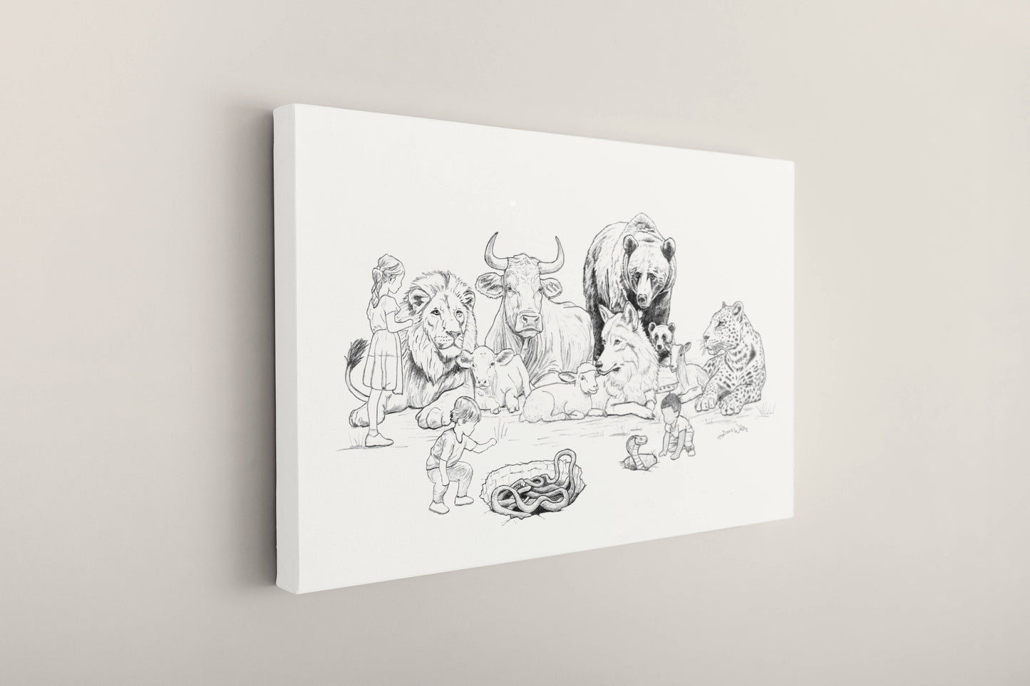 Scripture Animal Canvas Art Isaiah 11:6-8