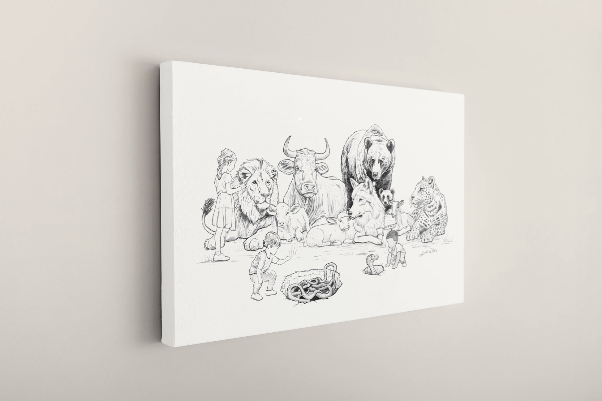 Scripture Animal Canvas Art Isaiah 11:6-8