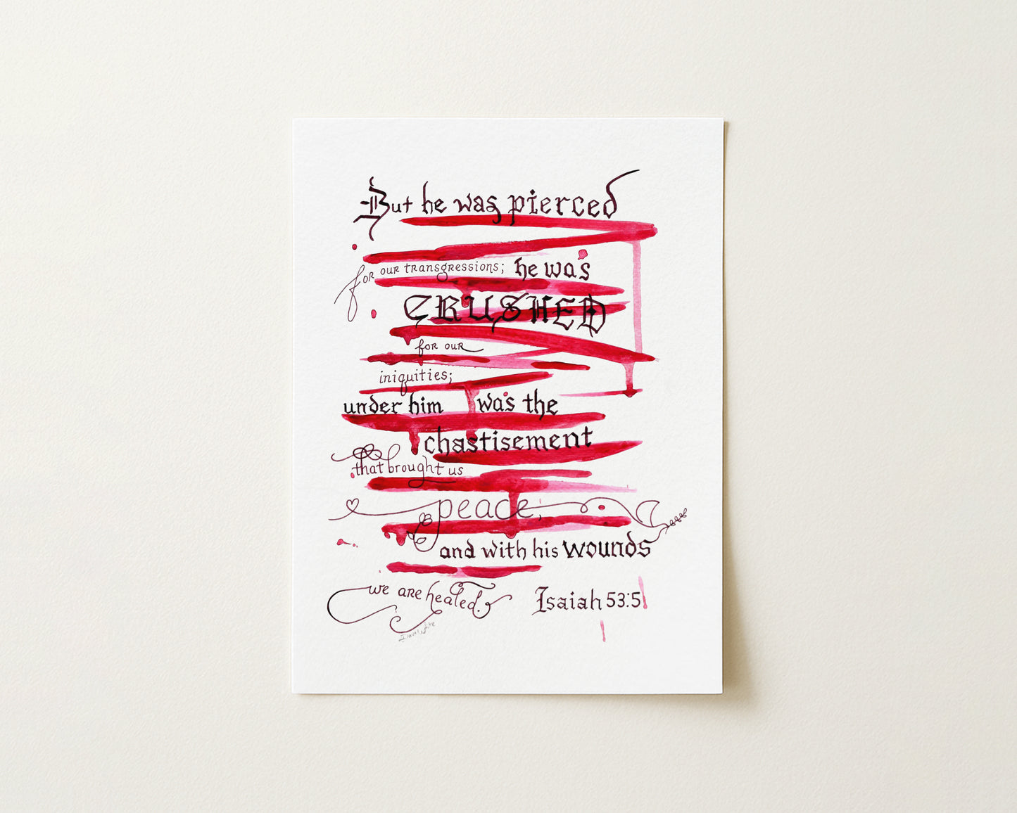 Christian Wall Art Calligraphy Isaiah 53