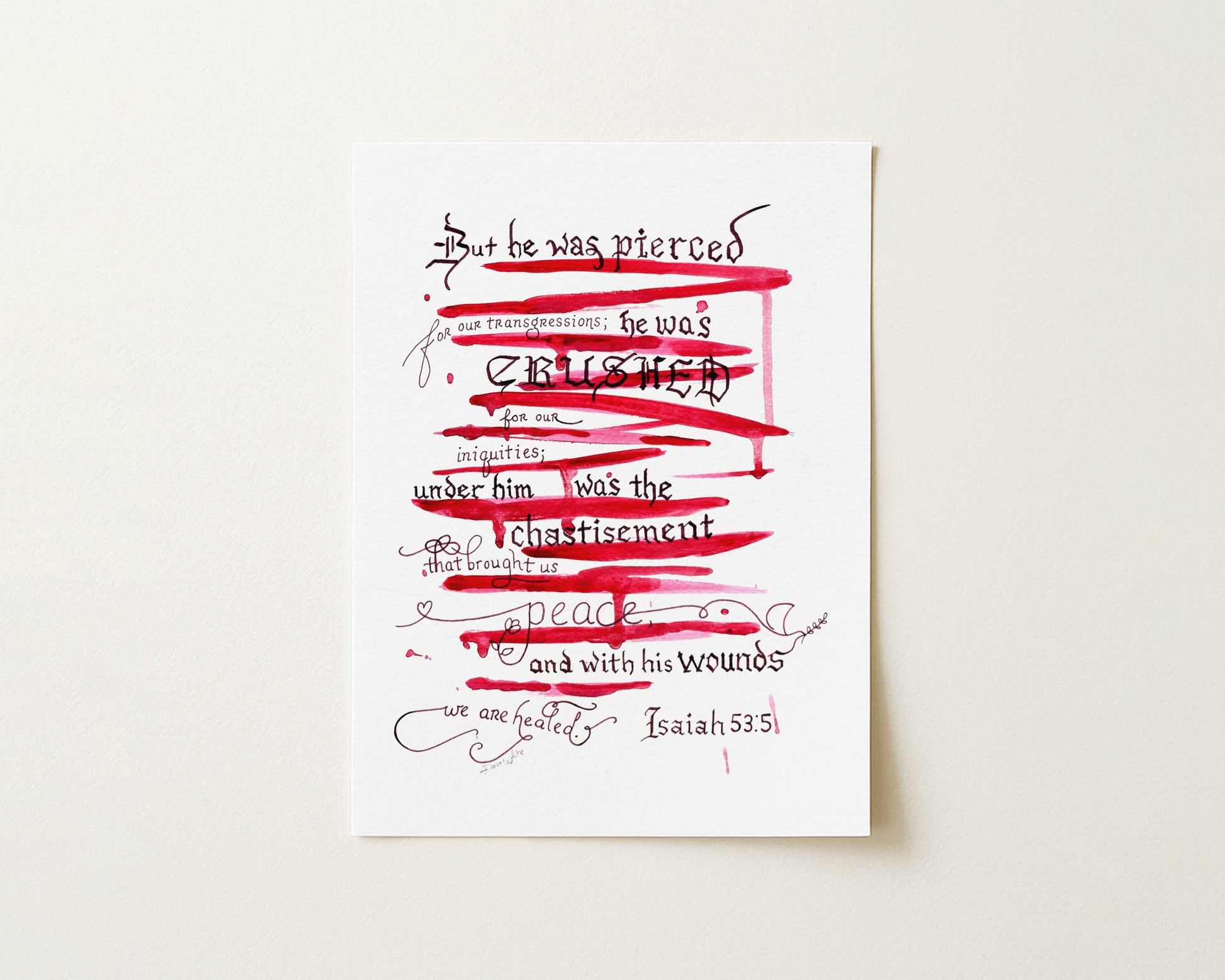 Christian Wall Art Calligraphy Isaiah 53