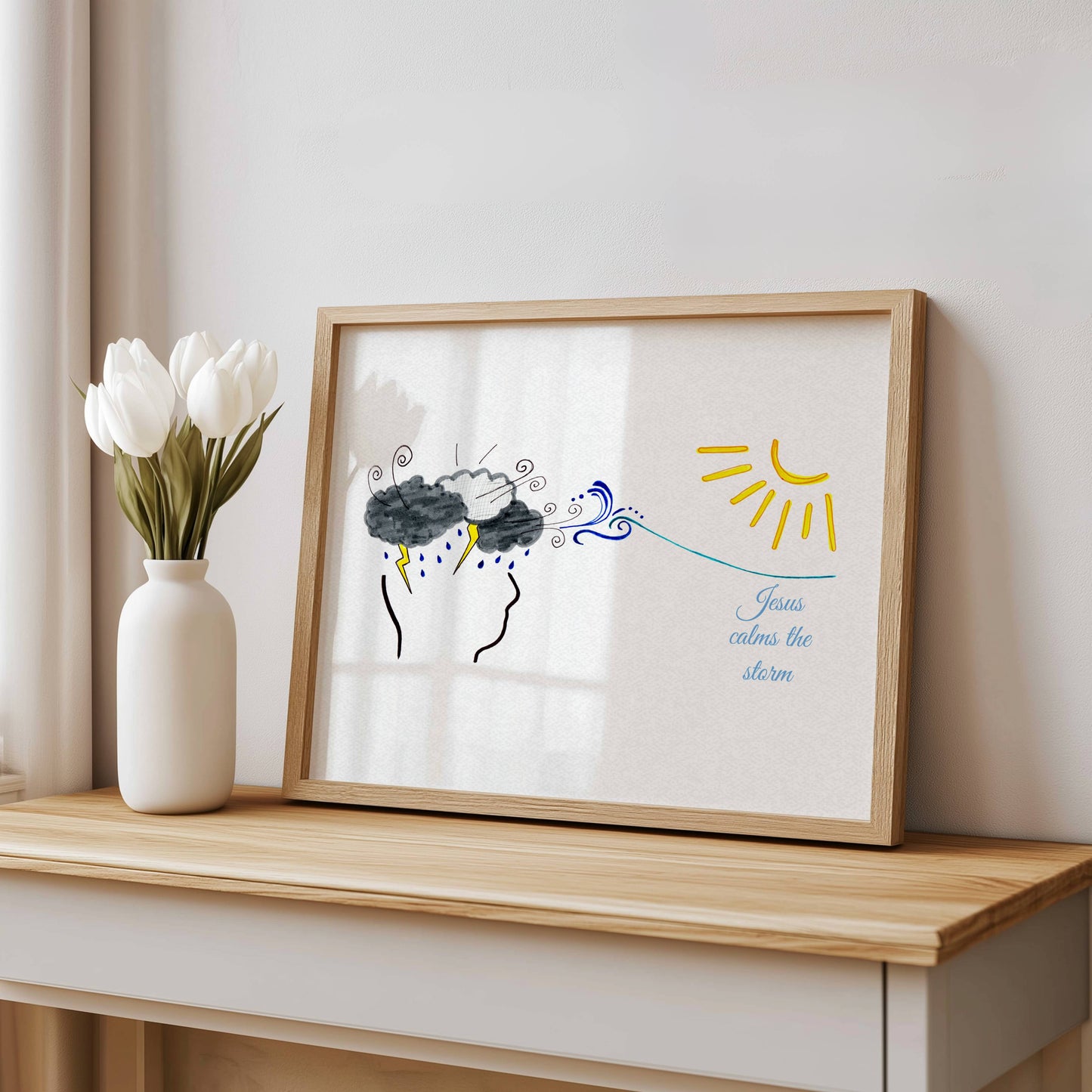 Jesus Calms the Storm Printable Christian Art
