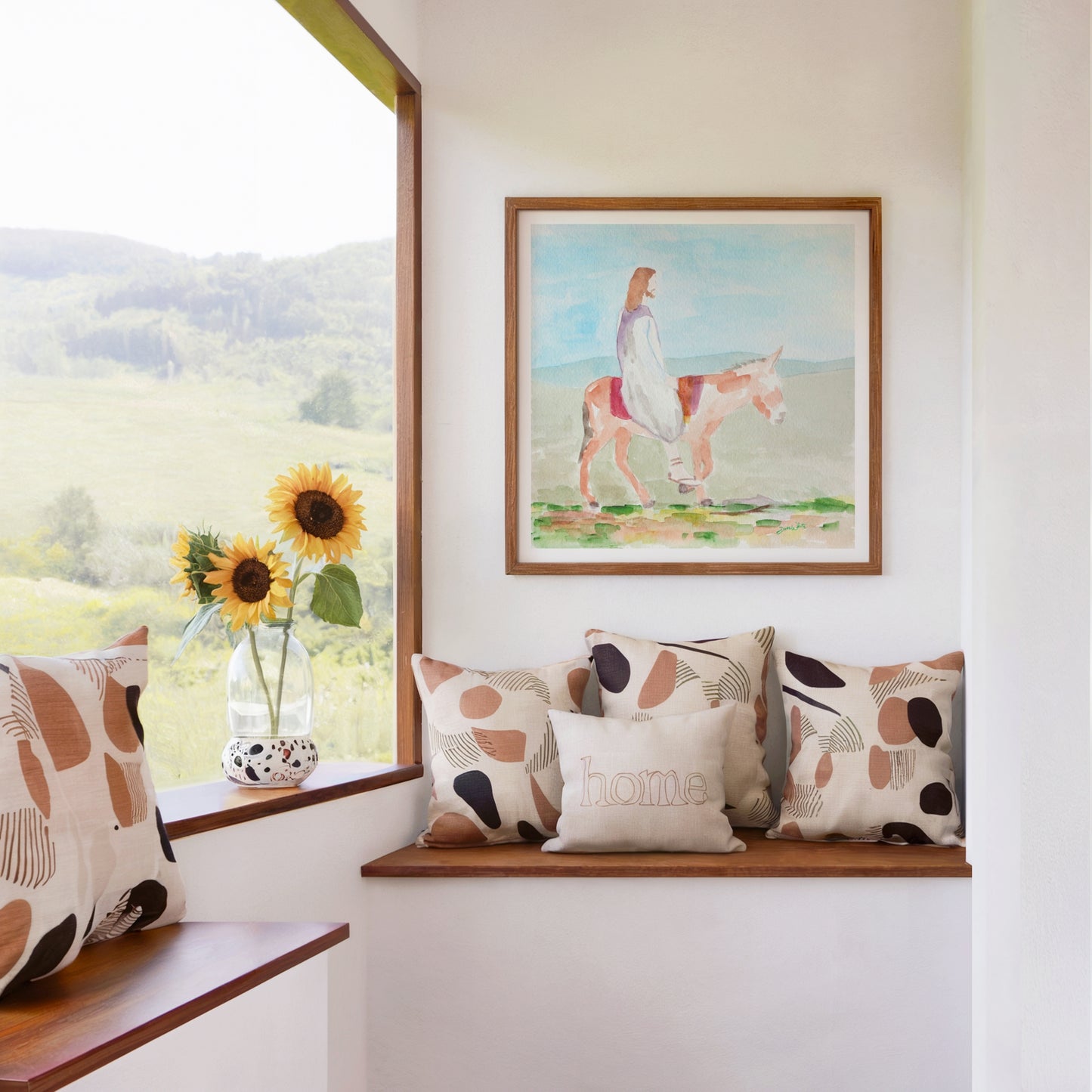 Jesus Riding Donkey Painting Print