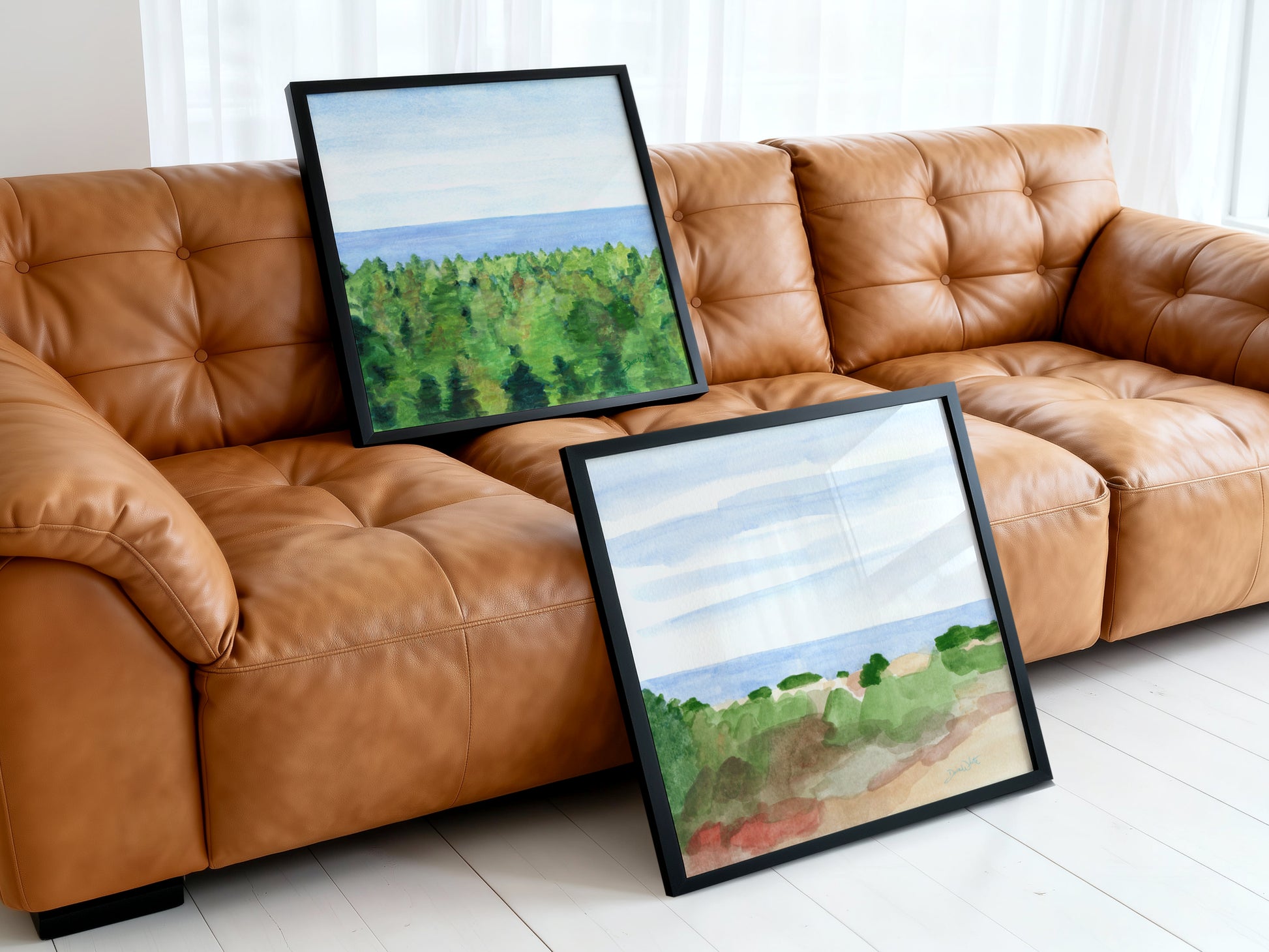 Indiana Sand Dunes Paintings Lake Michigan