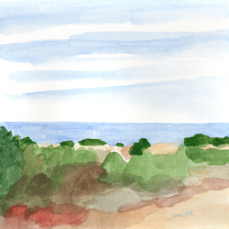 Lake Michigan Art Sand Dunes Watercolor Print