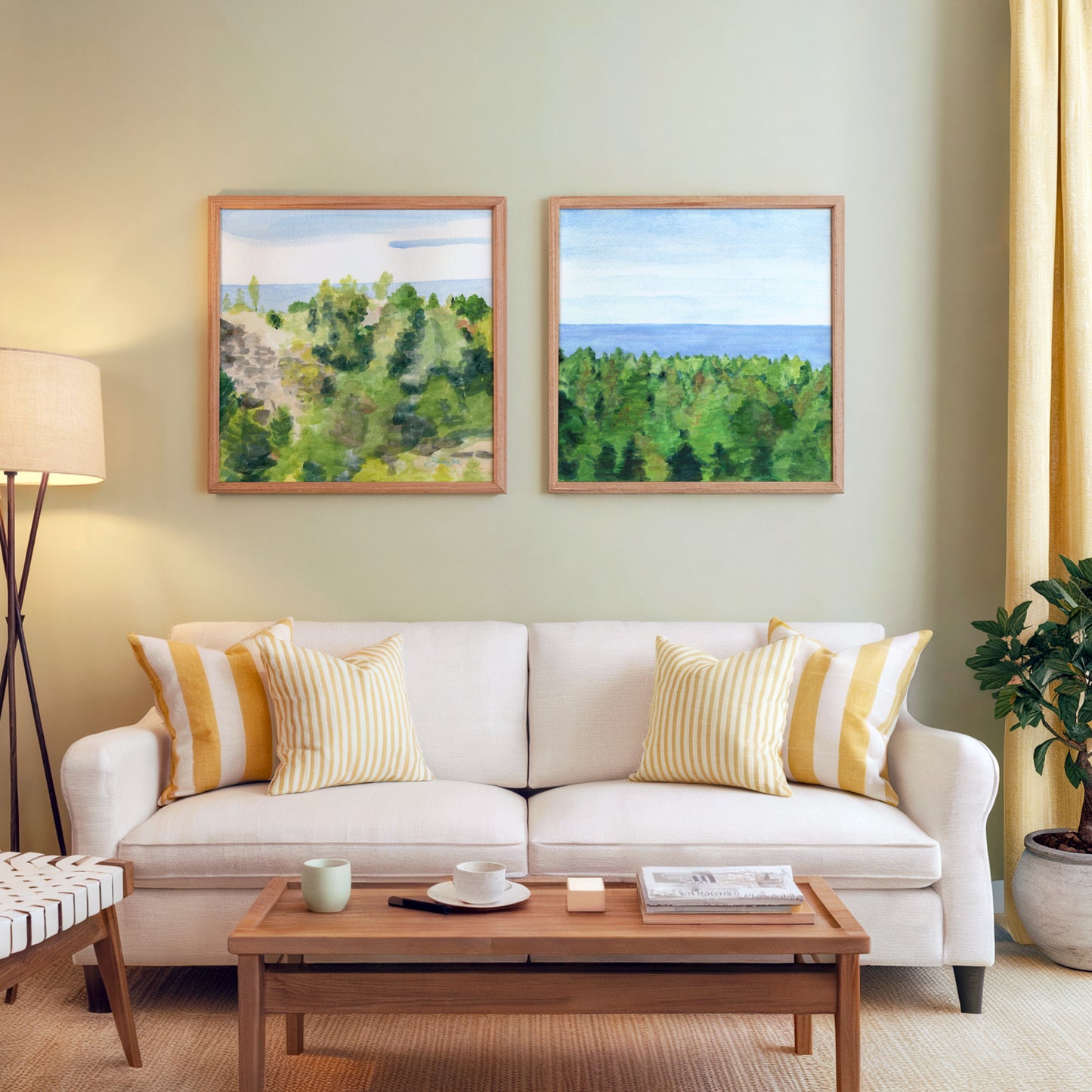 Lake Michigan Watercolor Art Print Set