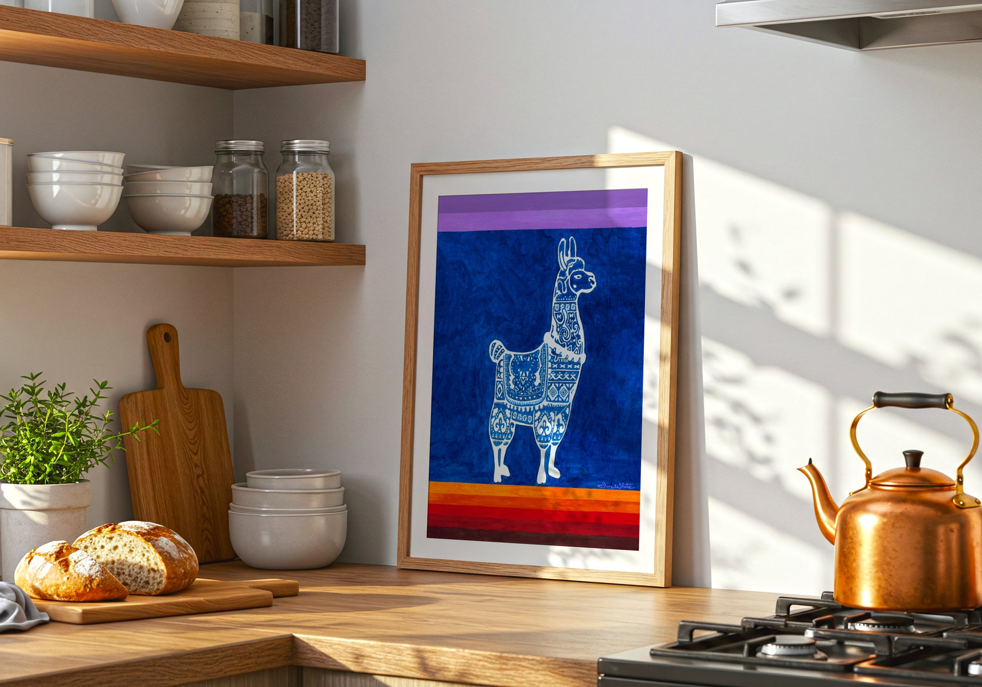 Llama Wall Art Indigenous Textile Painting