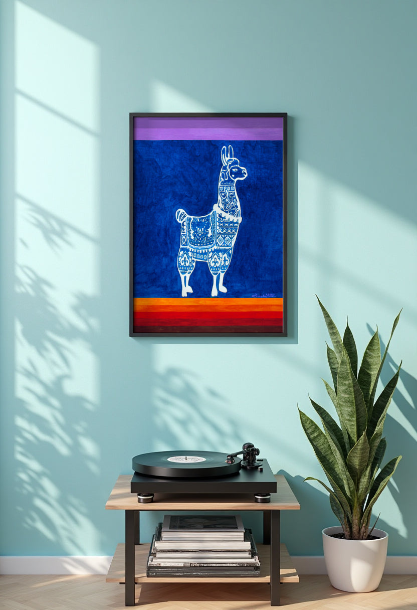 Llama Wall Art Latino Textile Painting
