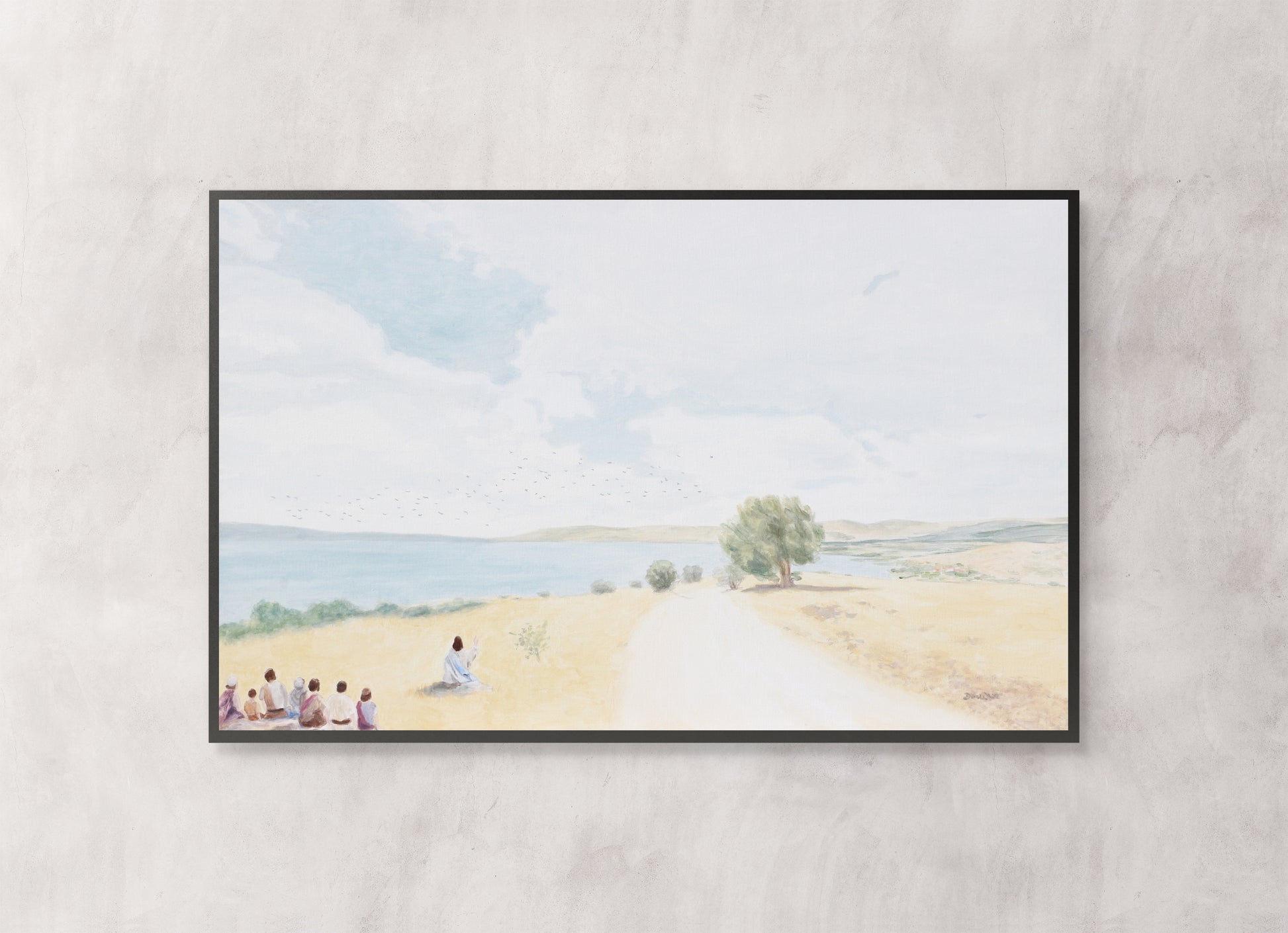 Jesus Painting Look at the Birds of the Air