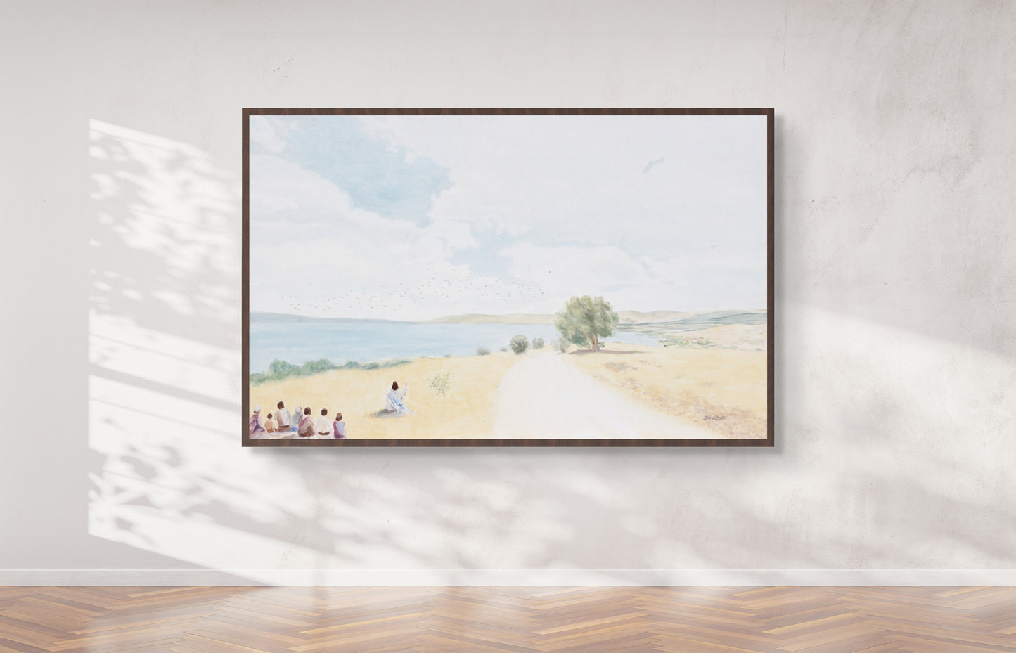 Christian Wall Art Sea of Galilee Landscape Painting Jesus