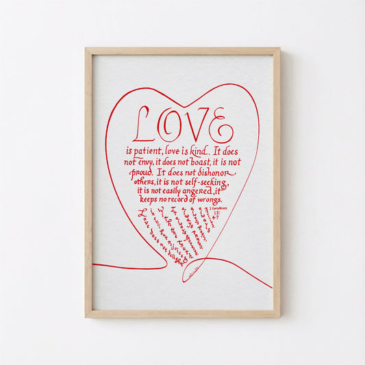 Love is Patient 1 Corinthians 13:4-7 Bible Verse Printable Art