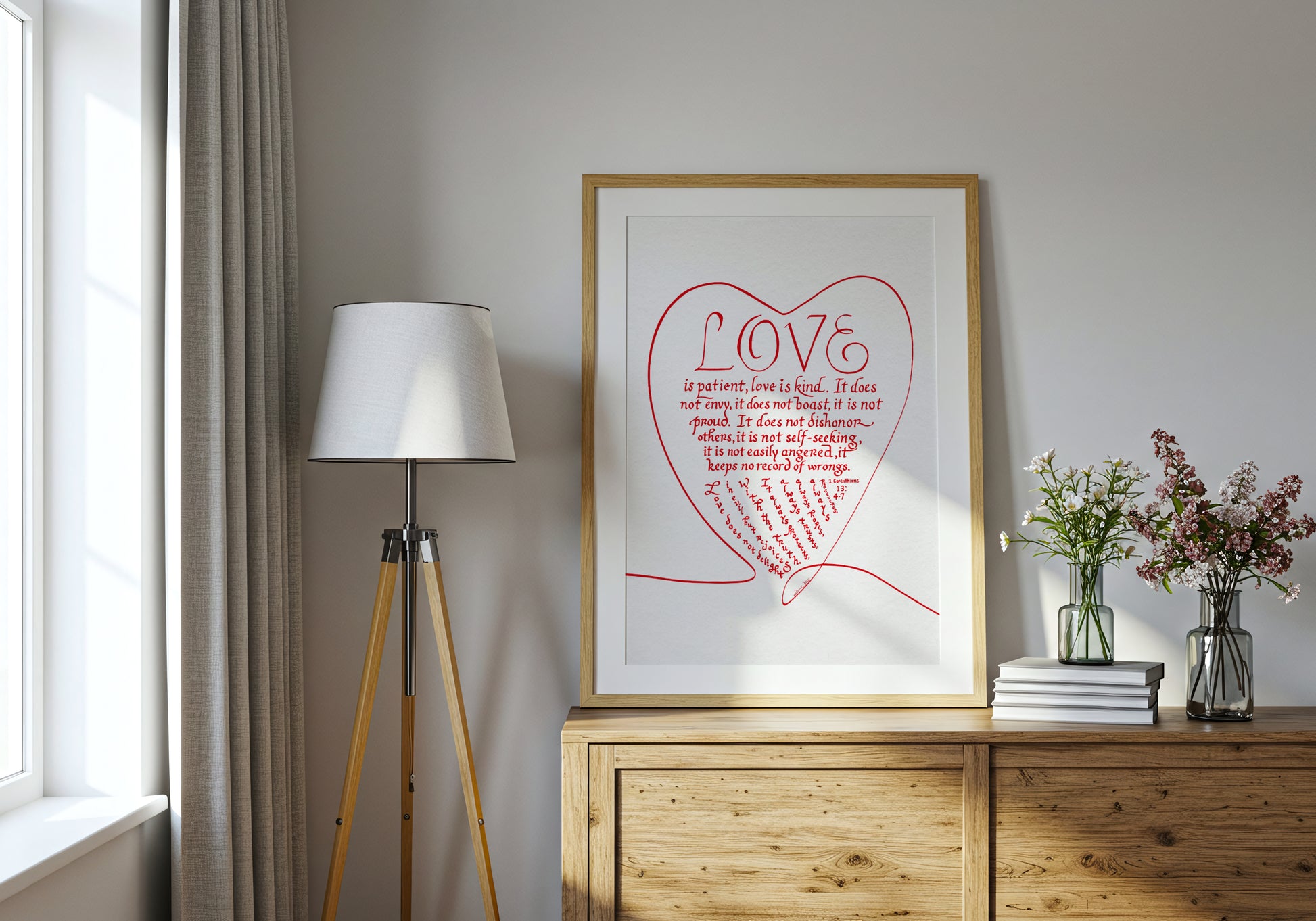 Scripture Art Printable 1st Corinthians 13 4-7