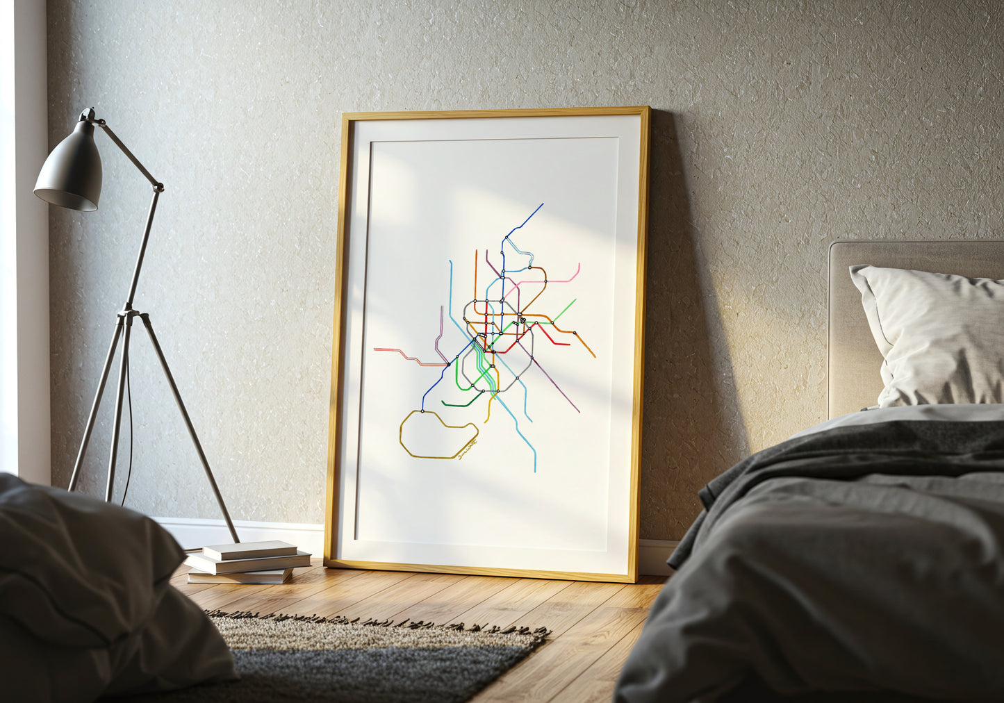 Madrid Wall Art Metro Map Painting