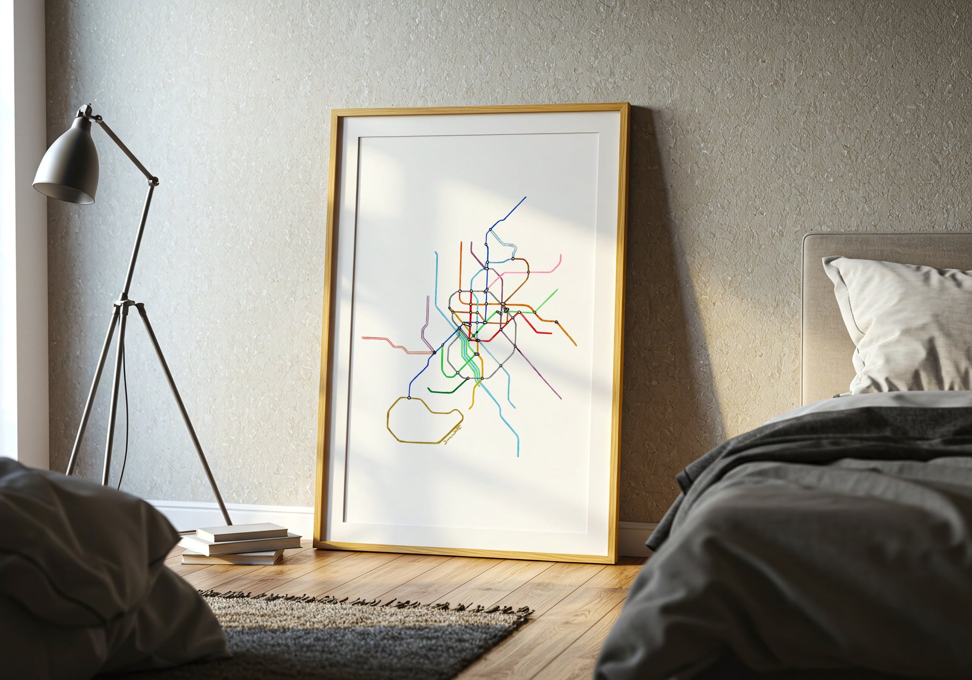 Madrid Wall Art Metro Map Painting