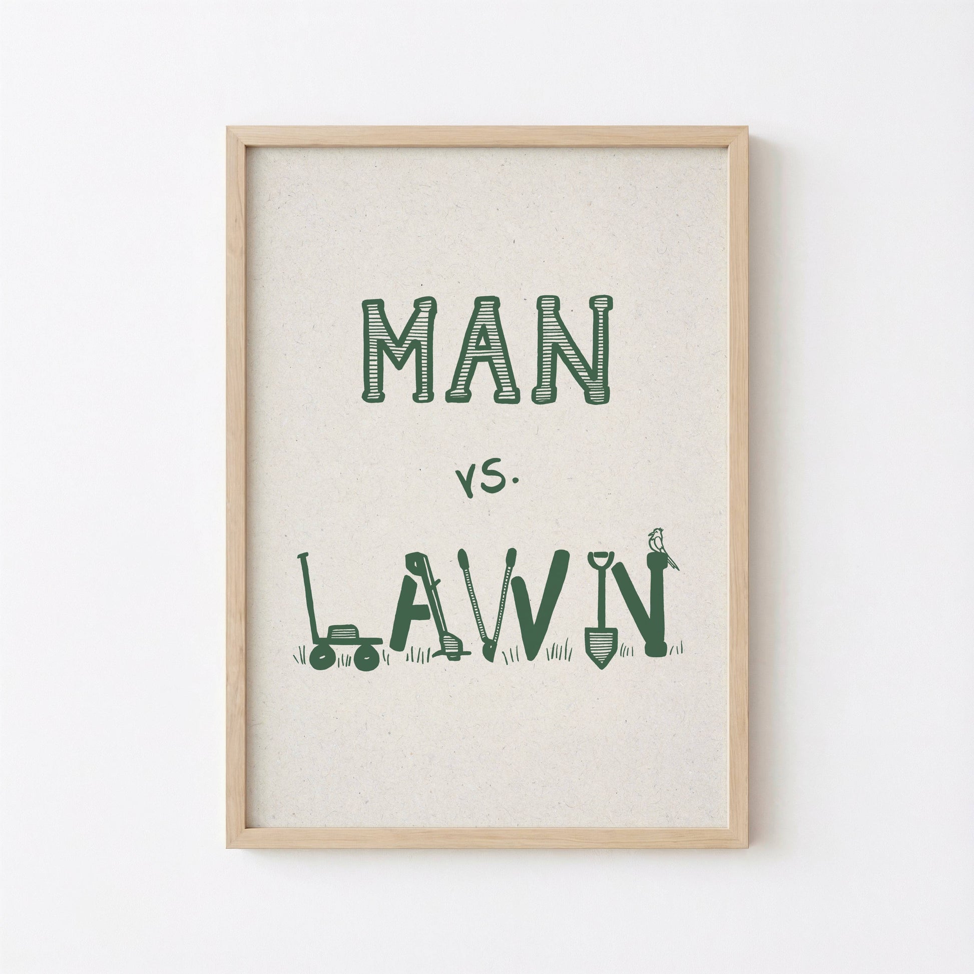 Man vs Lawn Print