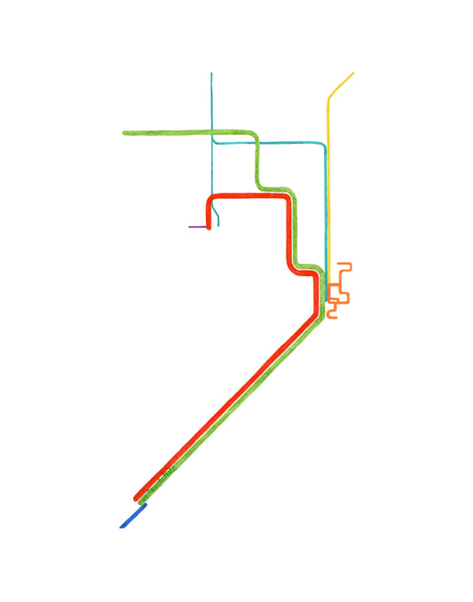 Miami Metrorail Map Art Print
