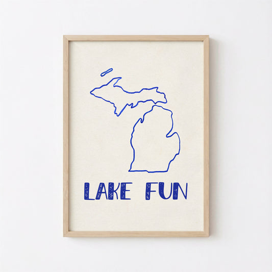 Michigan Printable Art Lake Fun