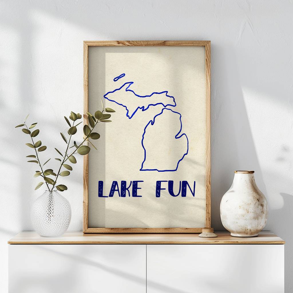 Michigan Printable Lake Fun Art
