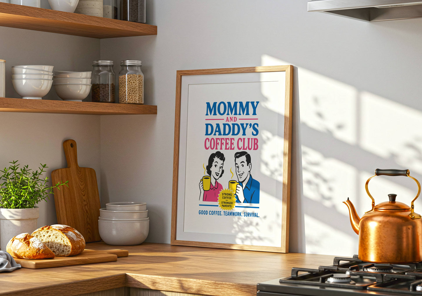 Funny Coffee Club Poster Print