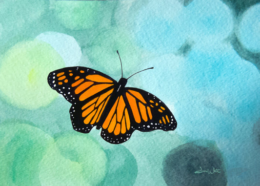 Monarch Butterfly Watercolor Painting Art Print
