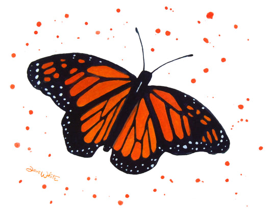 Monarch Butterfly Watercolor Painting Art Print