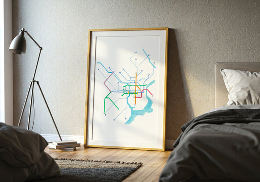 Philadelphia SEPTA Map Art Print
