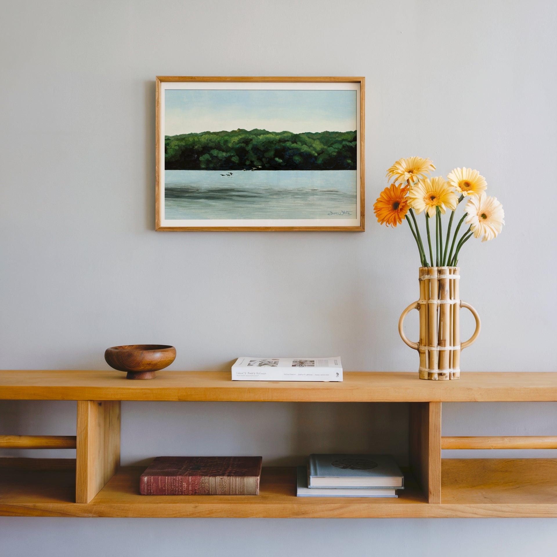 Potomac River Geese Painting Art Print
