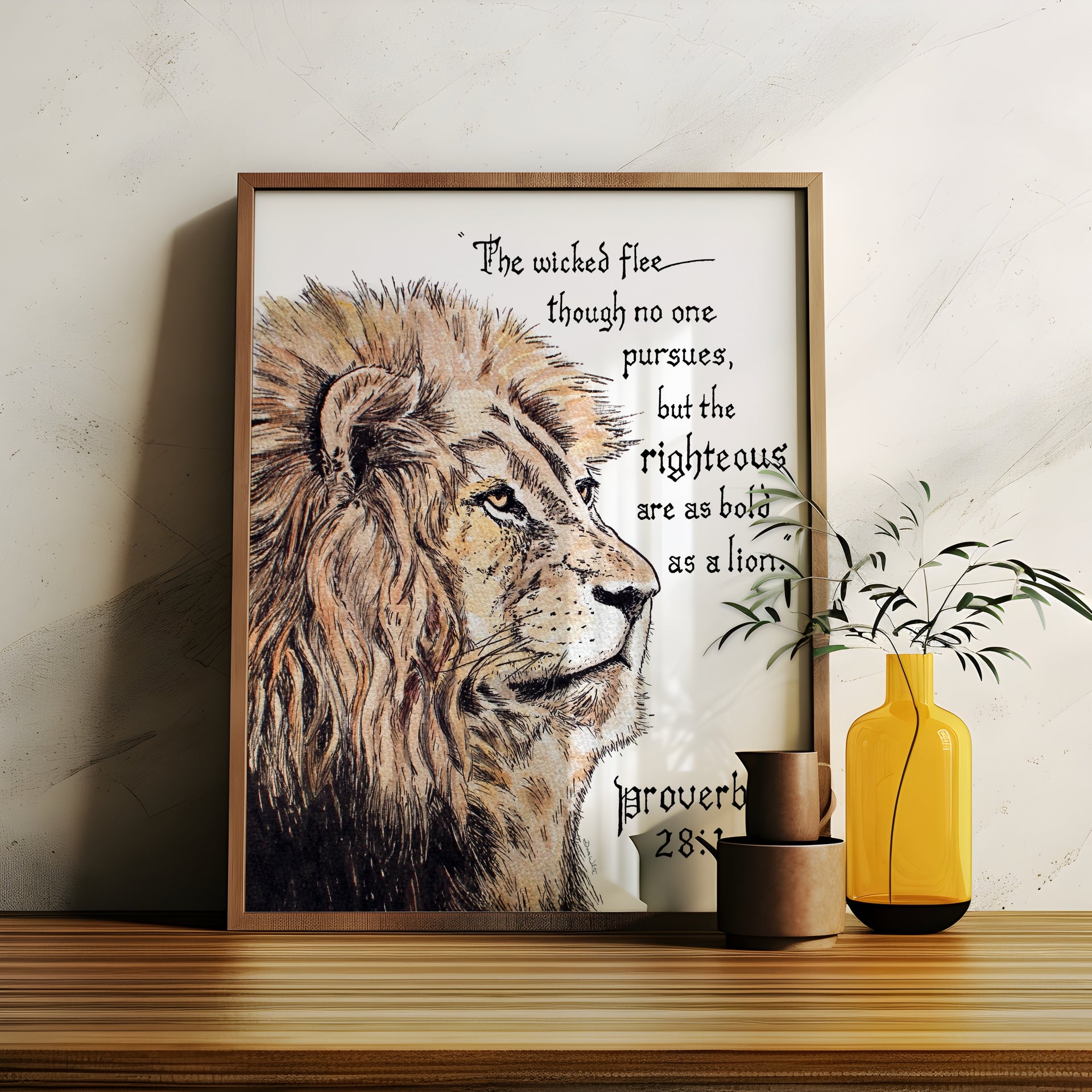 Proverbs 28 1 Lion Artwork
