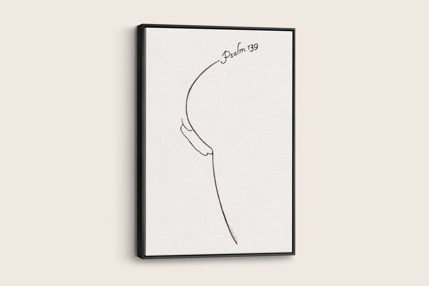 Psalm 139 Canvas Line Art Knitted Together in Mother's Womb