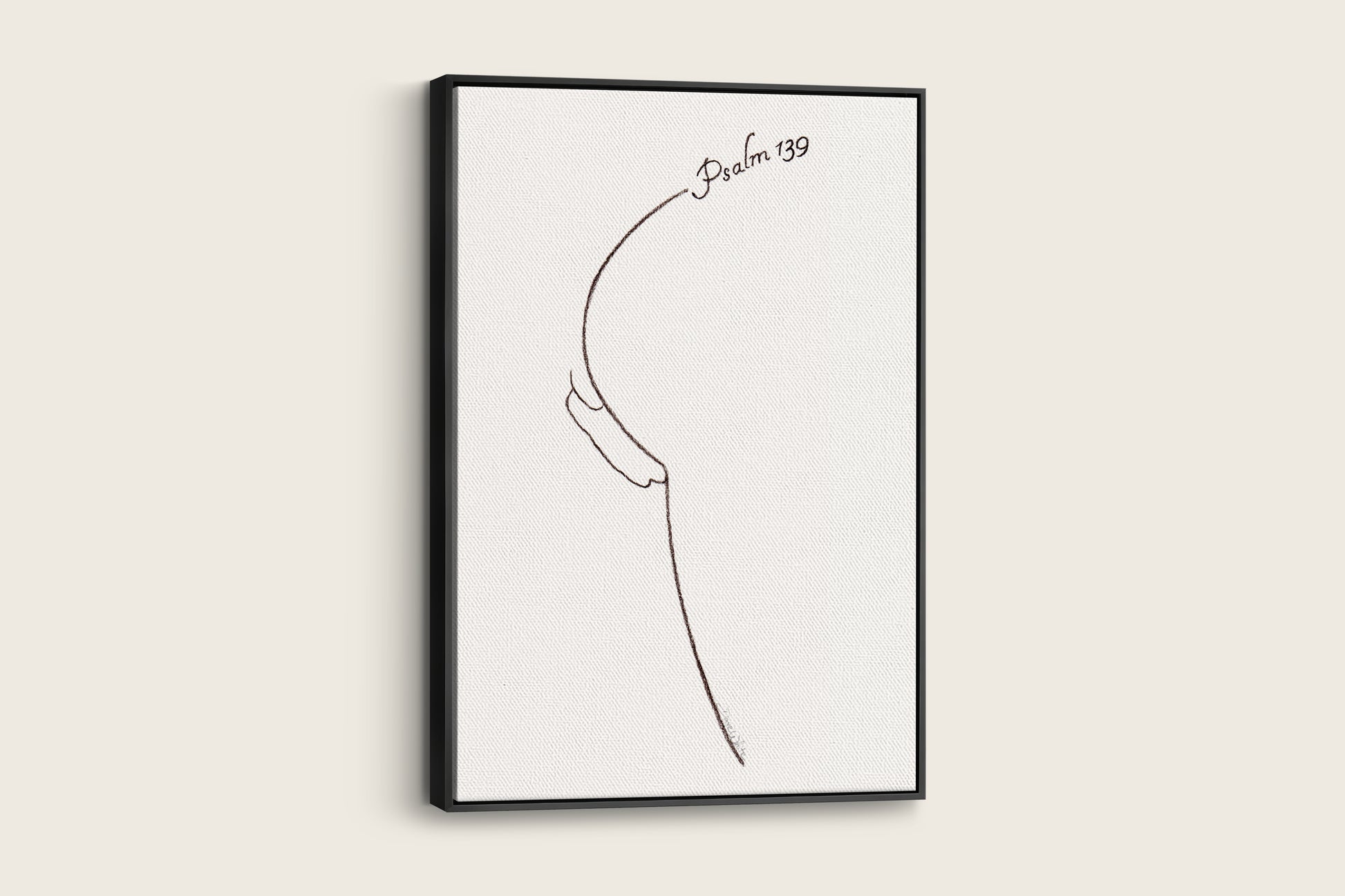 Psalm 139 Canvas Line Art Knitted Together in Mother's Womb