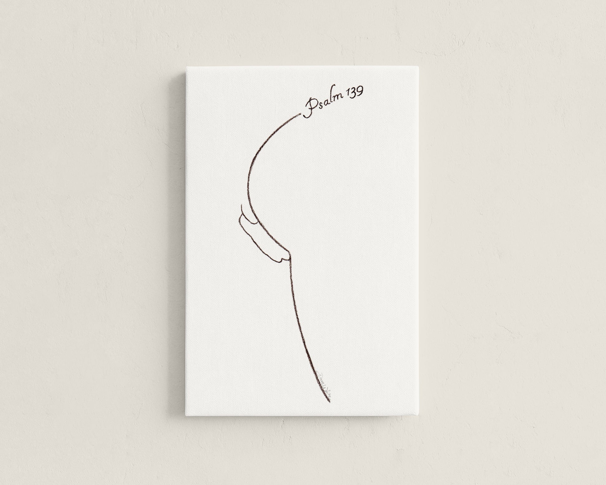 Psalm 139 Canvas Line Art Fearfully and Wonderfully Made