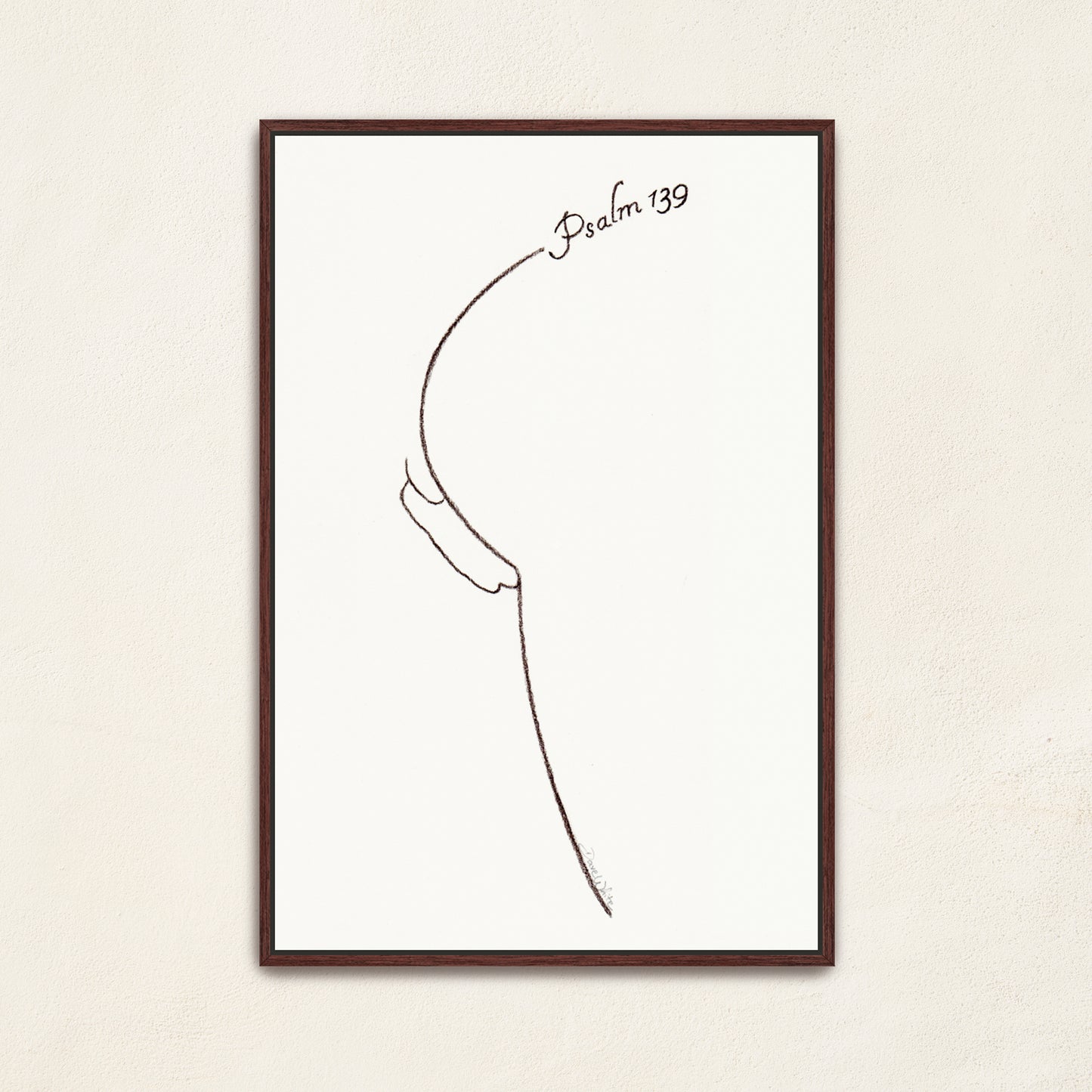 Psalm 139 Christian Canvas Line Art Fearfully and Wonderfully Made