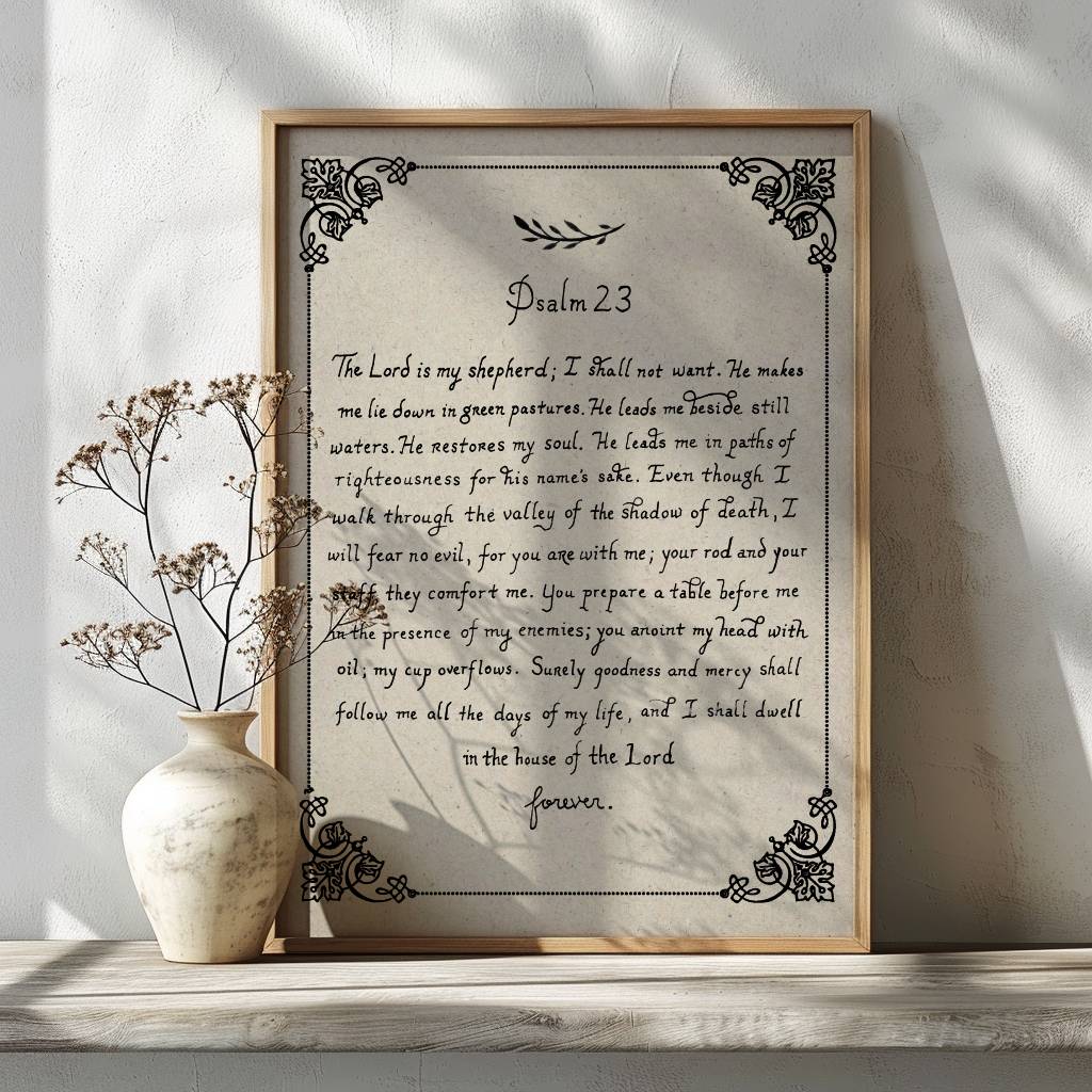 Psalm 23 Printable Art Christian Wall Art