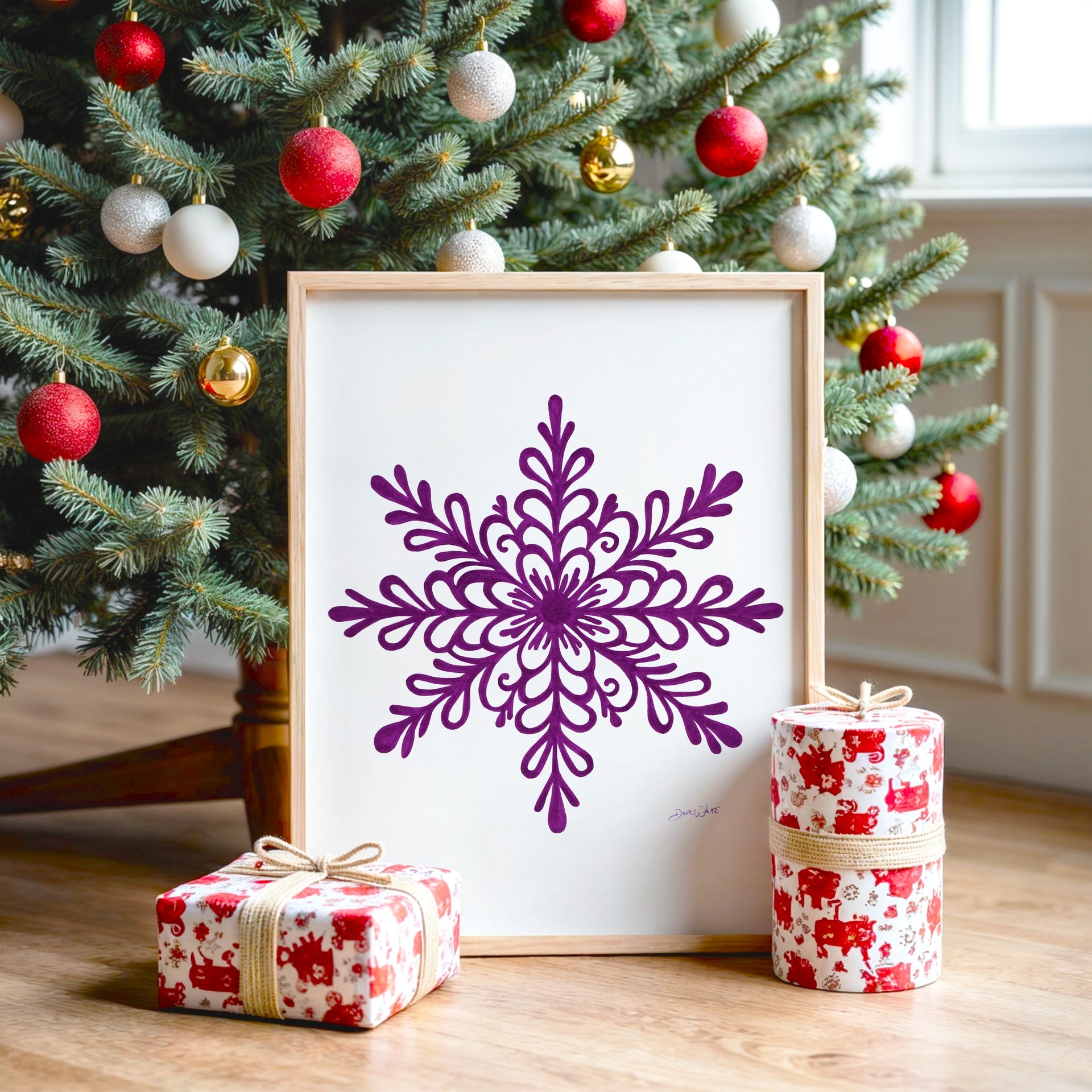Purple Snowflake Art Print