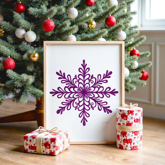 Purple Snowflake Art Print